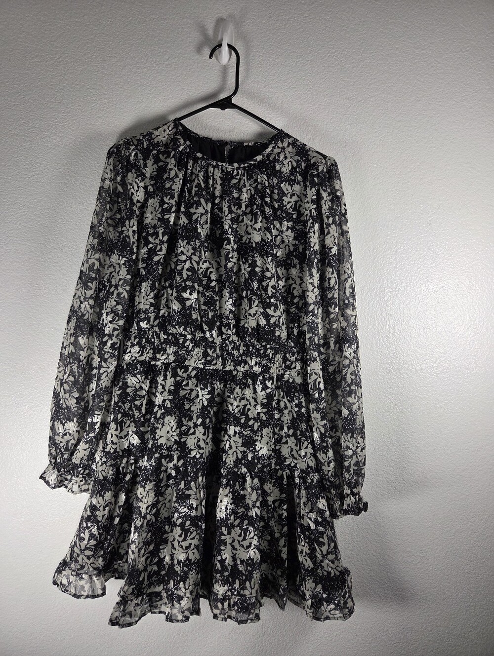 Ina Black and White Floral Midi Dress